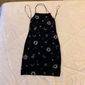 Black mini astrology dress